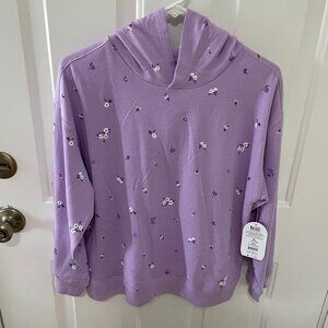 Wonder Nation - Purple Floral Pullover Fleece Hoodie - Girls 14/16 Plus - NWT
